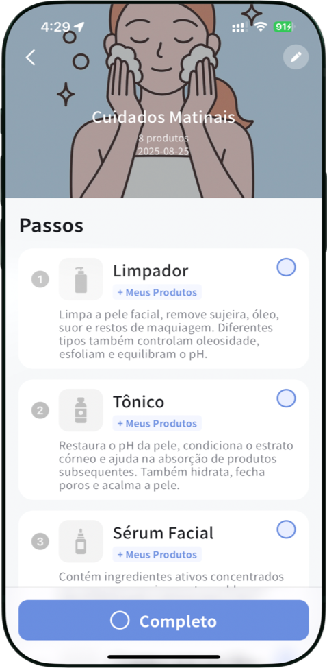 Etapas de skincare